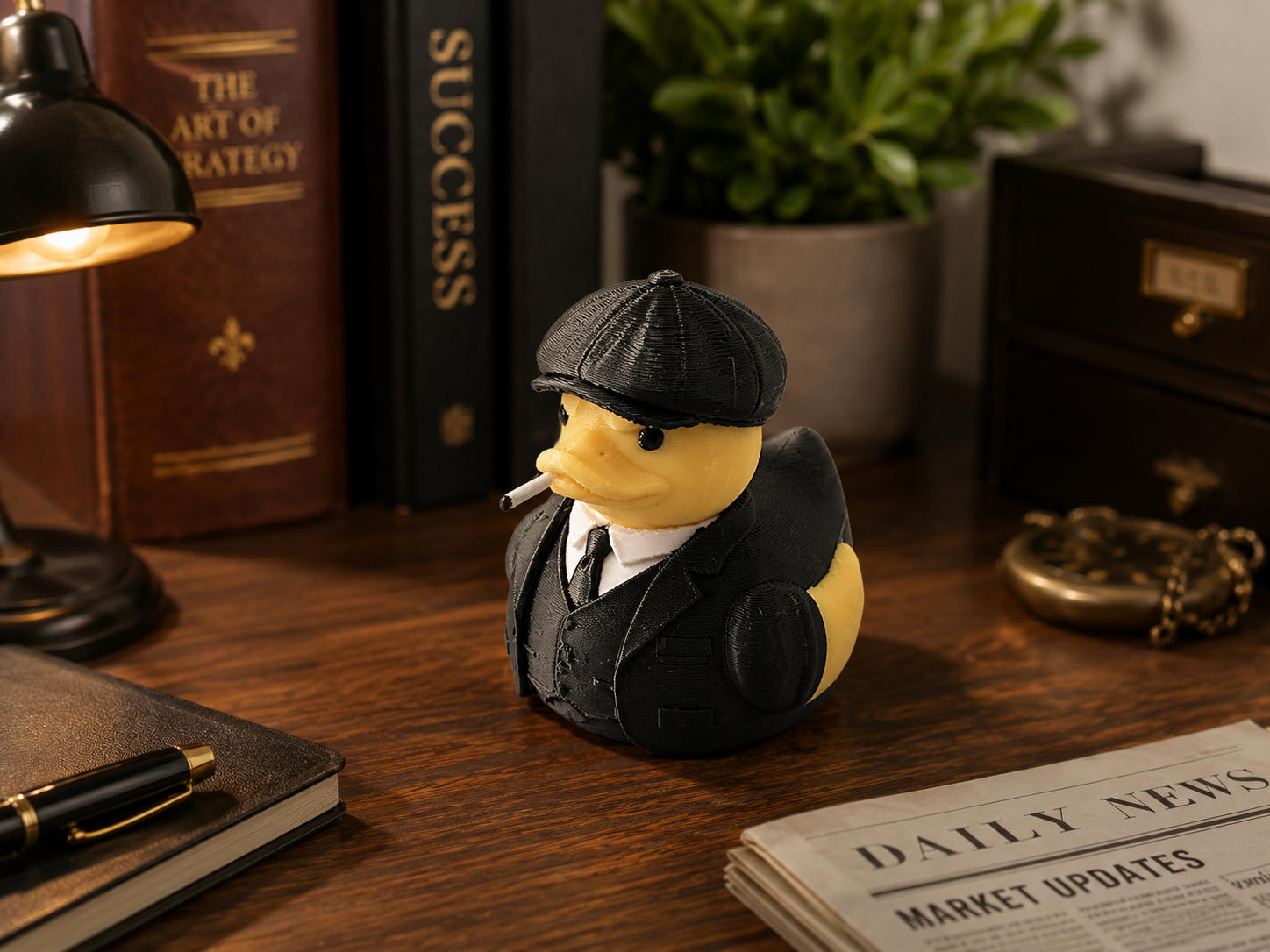 Gangster Duck 3D Printed Desk Decor Funny Mafia Duck Collectible Gift
