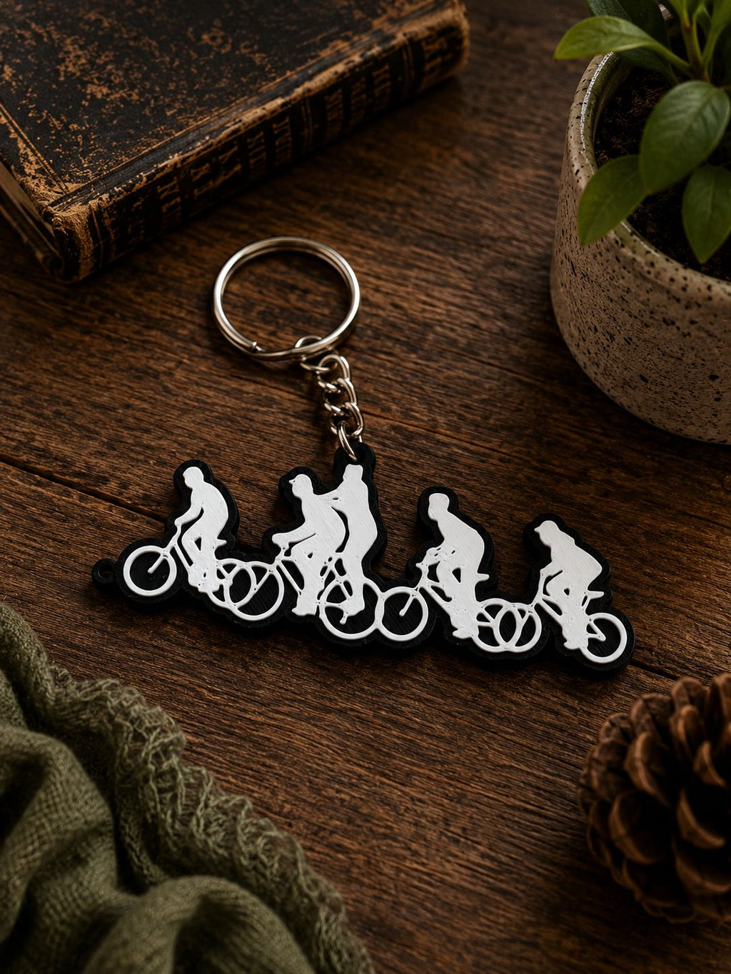 3D Printed Keychain Set | Hellfire Club, Hawkins Sign, Guitar & Bike Charms | Fan Gift Collection