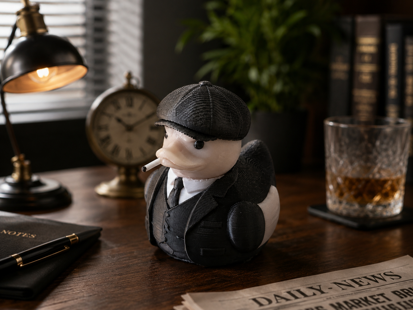 Gangster Duck 3D Printed Desk Decor Funny Mafia Duck Collectible Gift
