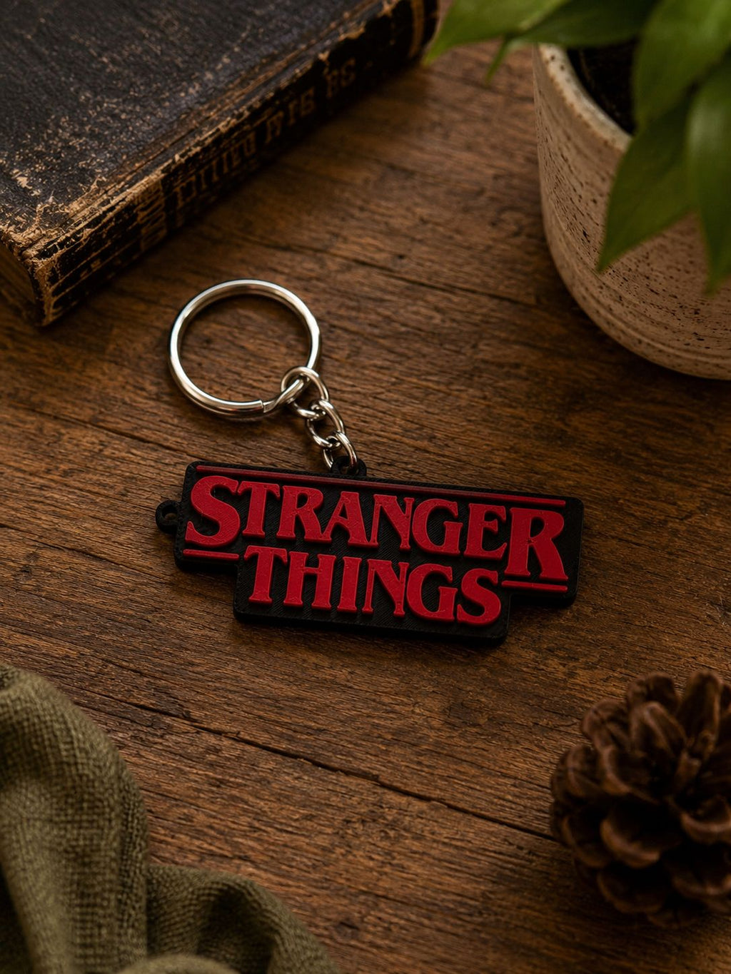 3D Printed Keychain Set | Hellfire Club, Hawkins Sign, Guitar & Bike Charms | Fan Gift Collection