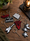 3D Printed Keychain Set | Hellfire Club, Hawkins Sign, Guitar & Bike Charms | Fan Gift Collection