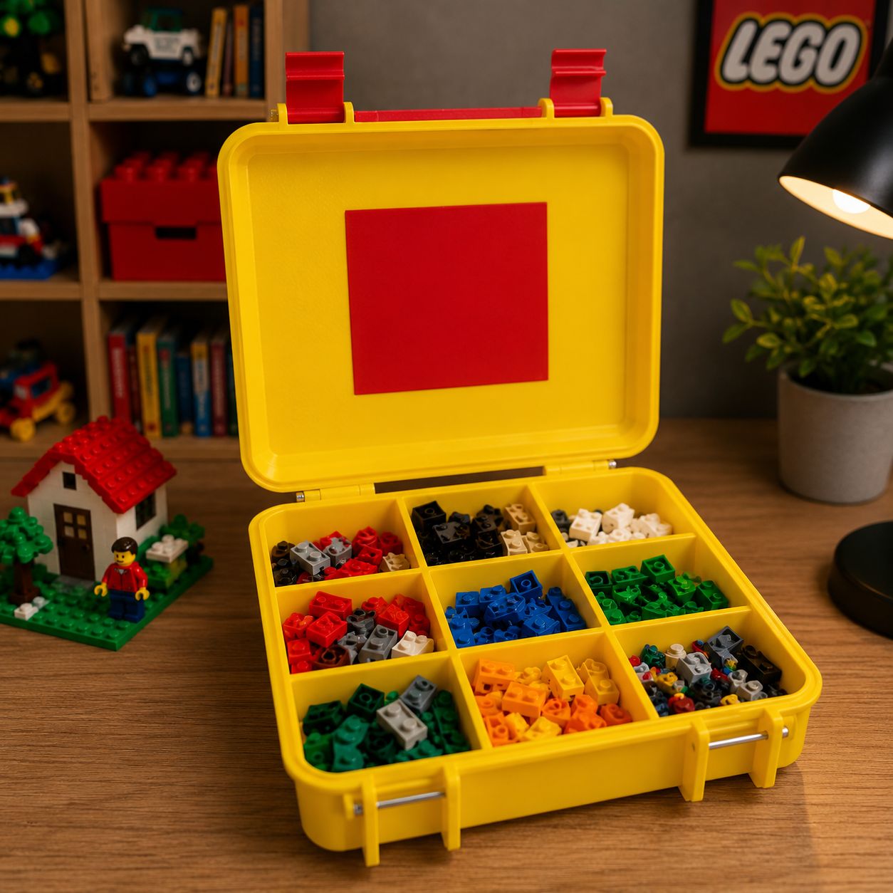 3D Printed Building Brick Storage Carry Case – Portable Organizer Box for Toys & Accessories