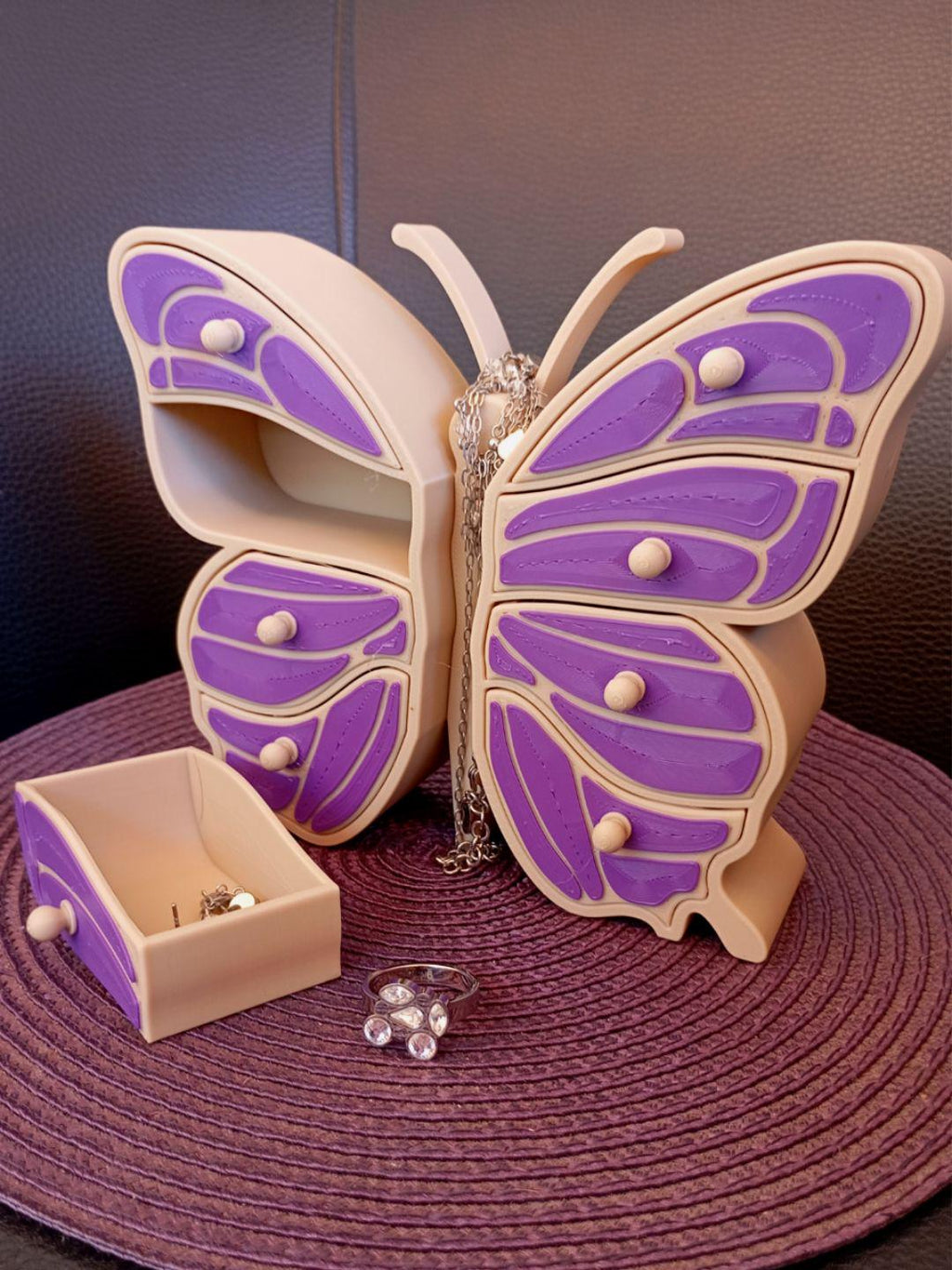 Butterfly Jewelry Organizer Box 3D Printed – Cute Drawer Storage for Rings, Necklaces & Accessories
