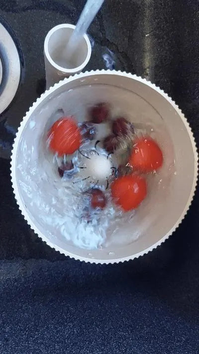 3D Printed Fruit & Vegetable Washer Bowl with Drain | Manual Cleaning Colander for Strawberries, Produce, Kitchen Tool