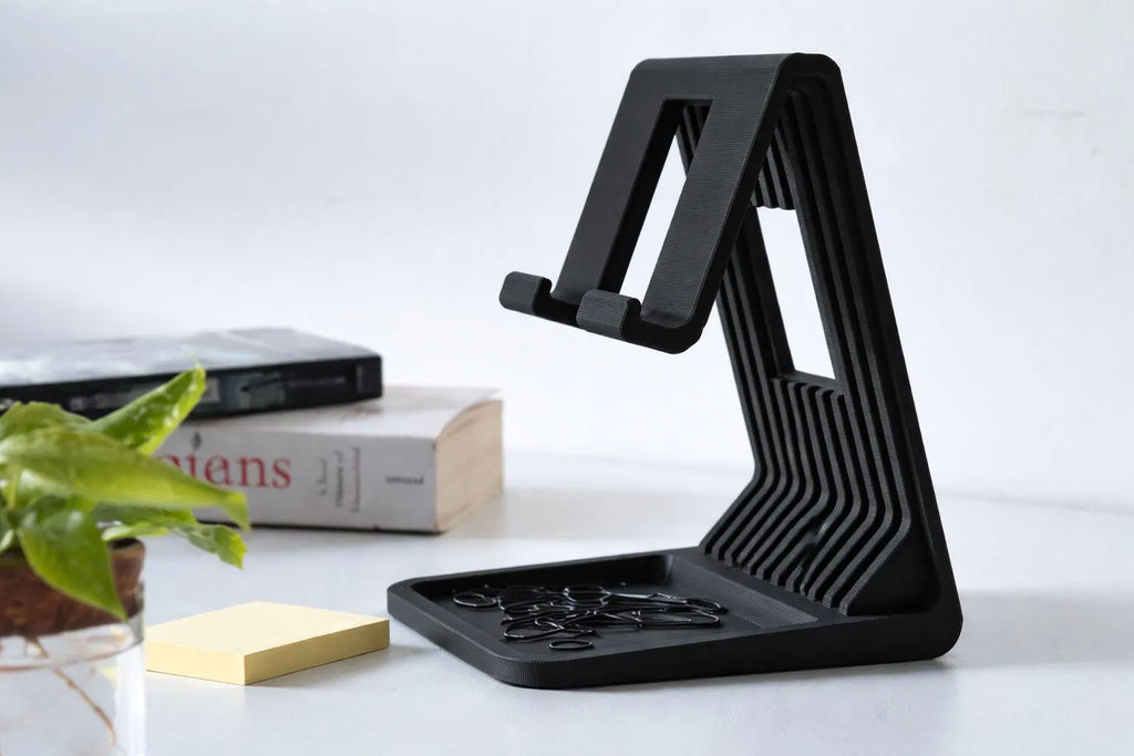 Adjustable Phone & Tablet Stand 3D Printed, Desk Holder for iPhone iPad, Modern Minimalist Stand, Office Setup Accessory